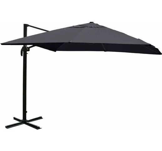 Ombrellone parasole HWC-A96 3x3m alluminio antracite girevole senza base
