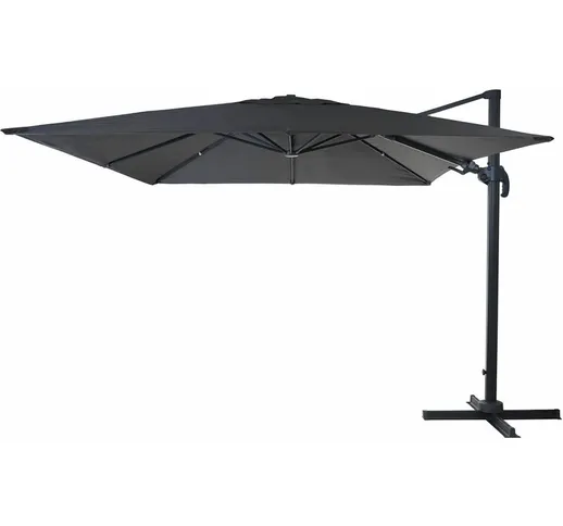 Ombrellone parasole HWC-A96 orientabile 3x3m alluminio antracite girevole senza base