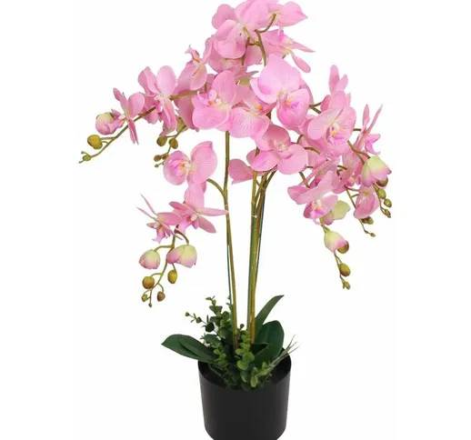Orchidea Artificiale con Vaso 75 cm Rosa