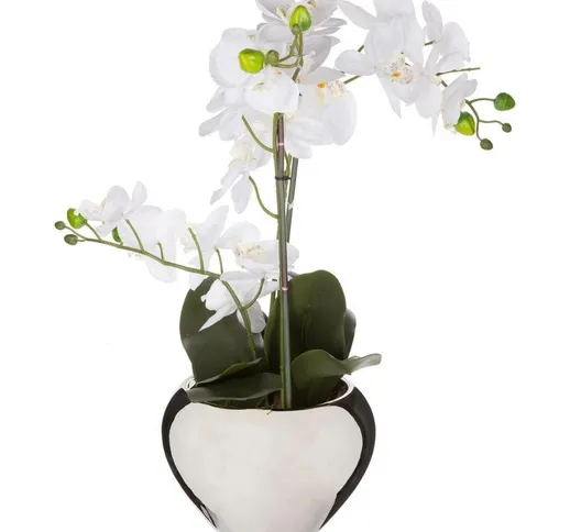 Orchidea in vaso d argento H57 - Bianco Atmosphera créateur d'intérieur - Bianco