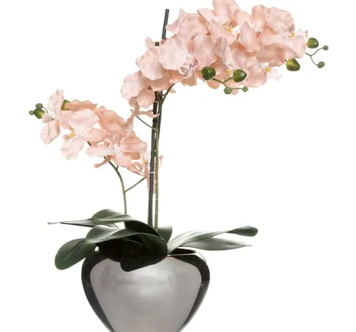 Atmosphera - Orchidea rosa vaso d argento h 57 créateur d'intérieur - Rosa chiaro