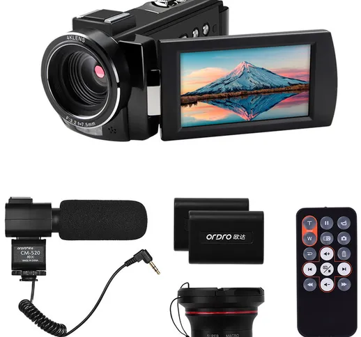  HDR-AE8 Videocamera digitale WiFi 4K Videocamera Registratore DV 30MP Zoom digitale 16X V...
