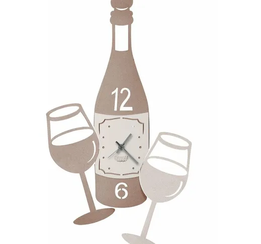Orologio da cucina con Bottiglia di Vino Beige - Arti E Mestieri