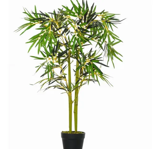 Bamb� in Vaso Artificiale, decorazione da Interno ed Esterno, Altezza 120cm - Verde - 