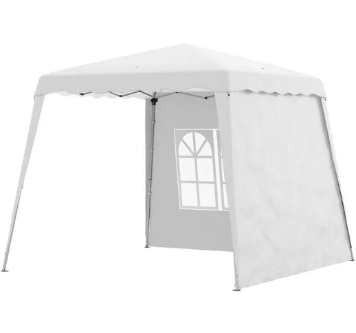 Gazebo da Giardino Pieghevole ad Altezza Regolabile in Acciaio e Tessuto Oxford, 240x240x2...