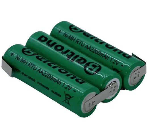 Pacco batteria 3x Stilo (aa)  RTU3AAZ linguette a saldare a z NiMH 3.6 v 2200 mAh