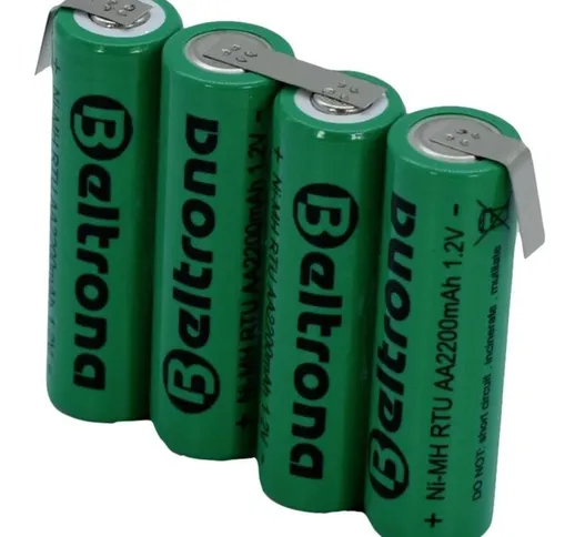 Pacco batteria 4x Stilo (aa)  RTU4AAZ linguette a saldare a z NiMH 4.8 v 2200 mAh