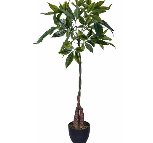 Giordanoshop - Pachira Artificiale con Vaso Altezza 115 cm Verde