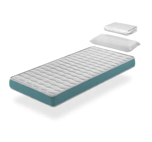 Dreamdi - Pack Materasso 80X200 ekozen letto per bambini, alto 14 cm + 1 cuscino viscoelas...