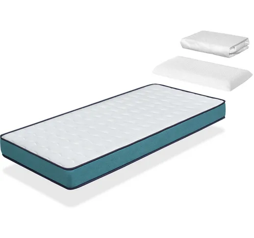 Pack Materasso 70X160 basic pro letto per bambini, alto 14 cm + 1 cuscino viscoelastico 70...