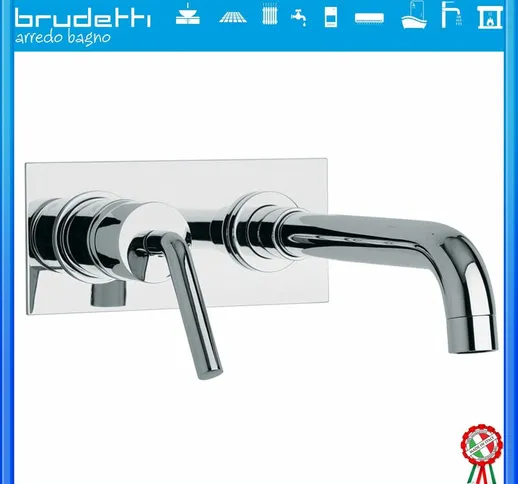 Pixel New Miscelatore Lavabo a Muro con Piastra Cromato - Paini