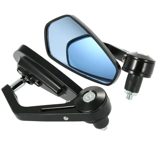 Pair of Motorcycle End Bar Rearview Mirror Universal 7/8' Handle Bar 360¡ãSwivel & Angle A...