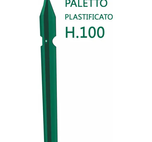 Paletto a t sezione mm 30X30X3 altezza 100 cm plastificato verde per recinzioni