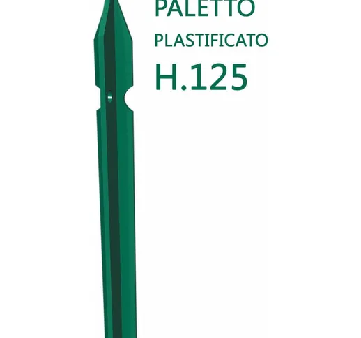 Paletto A T Sezione Mm 30x30x3 Altezza 125 Cm Plastificato Verde Per Recinzioni