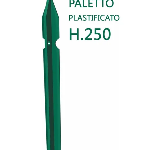 Paletto a t sezione mm 30X30X3 altezza 250 cm plastificato verde per recinzioni
