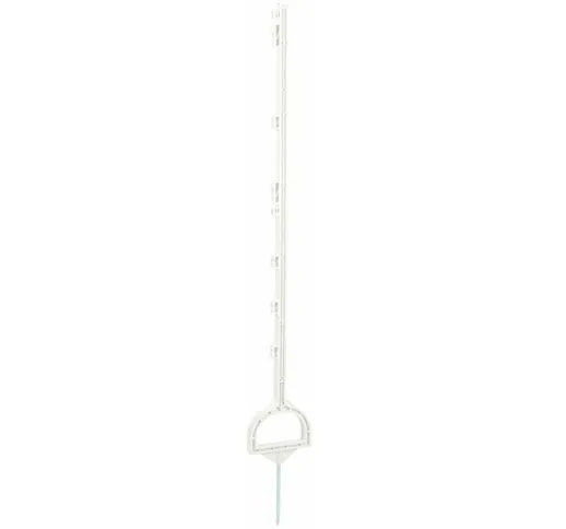 Paletto in plastica bianco con occhielli e staffa per piede, altezza 114 cm 19388