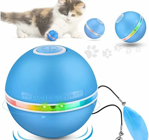  - Palla interattiva per gatti con luci a led, giocattolo interattivo automatico per gatti...