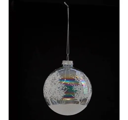 Palle di natale 80 mm disegno bianco 2 assortimento - Feeric lights & christmas - Albero