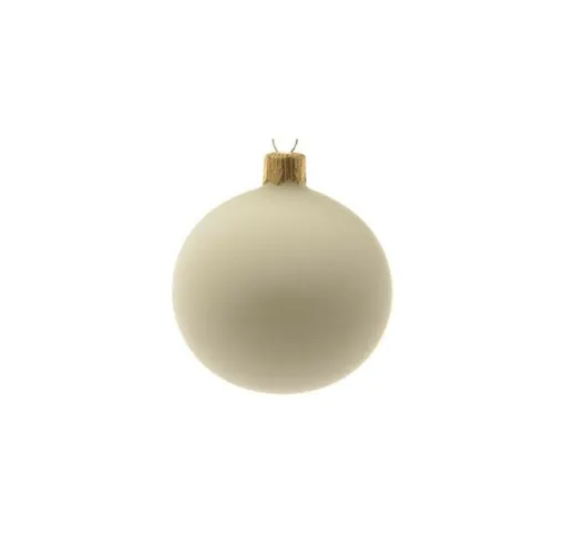 Pallina natalizia in vetro decorazione albero bianco opaco cm 6