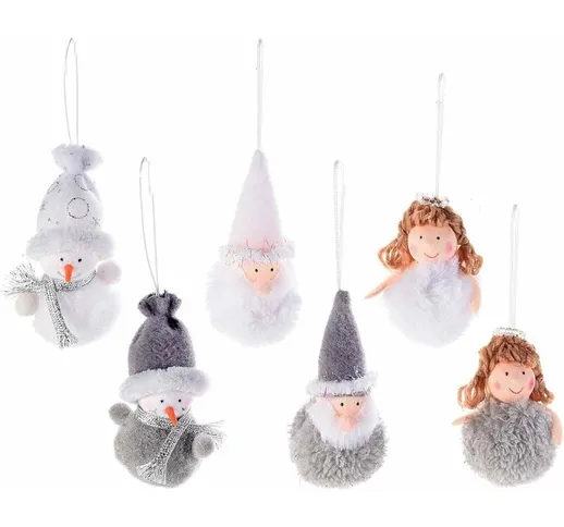 Palline per albero di Natale in peluche con personaggi set da 18 addobbi per albero di Nat...