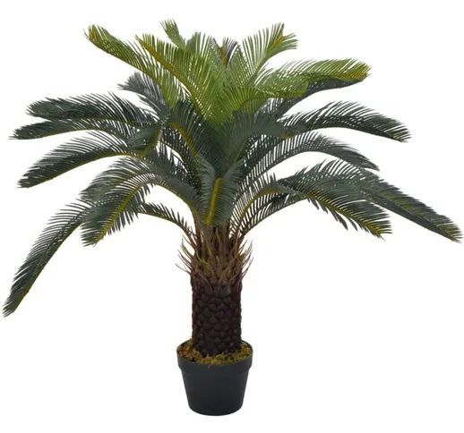 Palma di Cycas Artificiale con Vaso Verde 90 cm