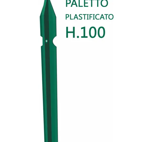 Palo a t altezza 100 cm per recinzione plastificato, paletto per recinzione in ferro sezio...