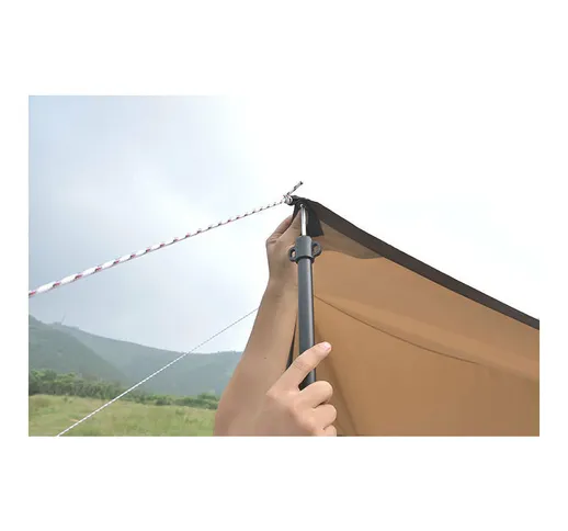 Palo telescopico in alluminio a 2 pezzi per palo per tenda Palo per telone per vele ombreg...