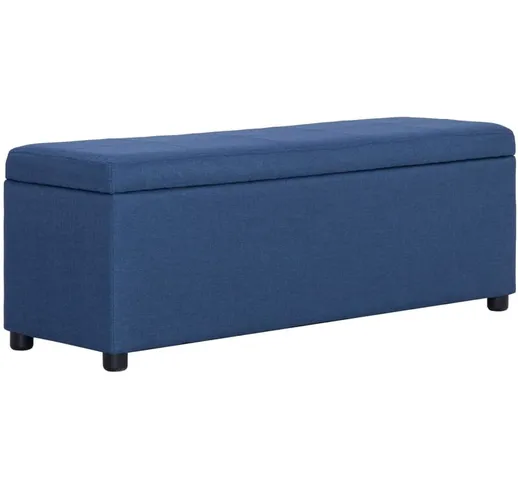 Panca con Vano Portaoggetti 116 cm Blu in Poliestere