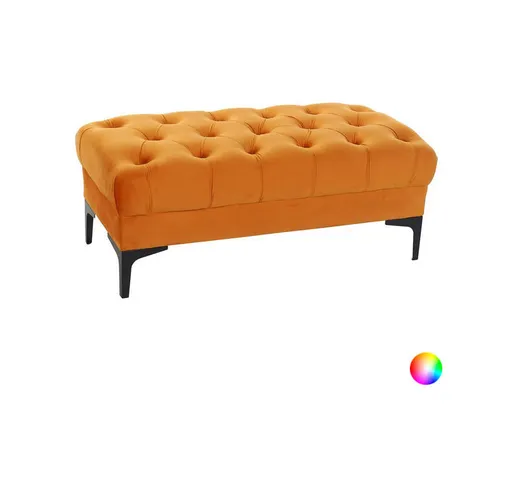 Panca Velluto Poliestere Metallo (99 x 46 x 40 cm) Colore:Arancio - Dkd Home Decor