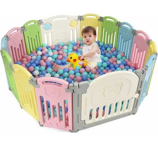 Pannelli in Plastica Montabili per Recinto di Gioco, Parco Giochi per Bambini con Protezio...