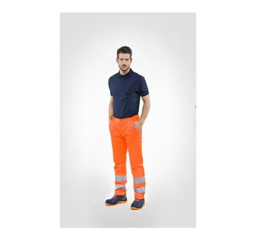  - Pantalone pantaloni abbigliamento lavoro alta visibilita' arancio arancione tgL