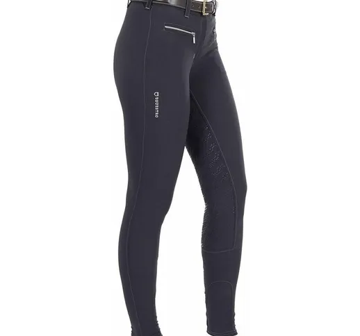 Equestro - Pantaloni equitazione donna leggera Alicia elasticizzati e aderenti con gel ant...