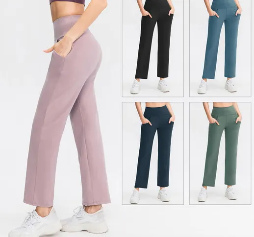 Pantaloni sportivi da donna Tasca a vita alta Traspirante Asciugatura rapida Yoga Running...