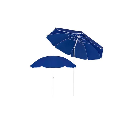 Springos - Parasole da spiaggia 180 cm ombrellone da giardino blu-bianco.