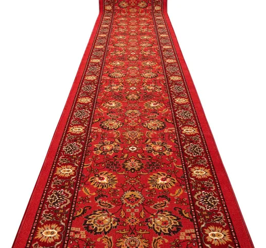 Passatoia antiscivolo tradycja Tradizione rossa gomma 80cm red 80x570 cm