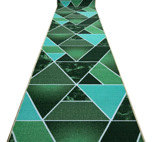 Passatoia antiscivolo trójkąty triangoli, gomma verde 80cm green 80x1200 cm