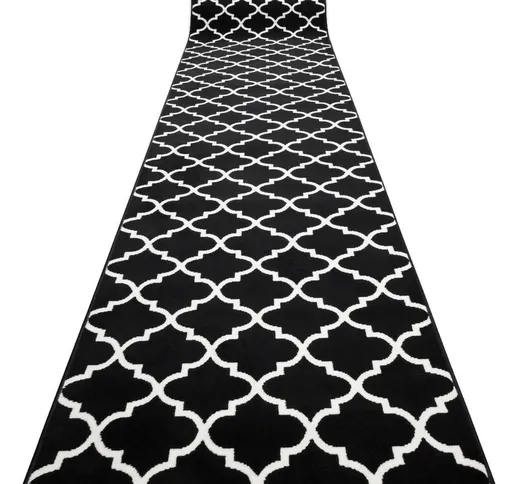 PASSATOIA BCF MORAD Trelis Traliccio marocchino nero / crema 90 cm black 90x610 cm