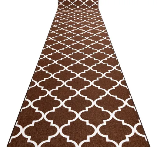 PASSATOIA GOMMATA MAROCCO TRIFOGLIO marrone TRELLIS 90 cm 30351 Toni marrone 90x1000 cm