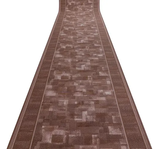 Passatoia gommata tribe marrone 80cm brown 80x810 cm