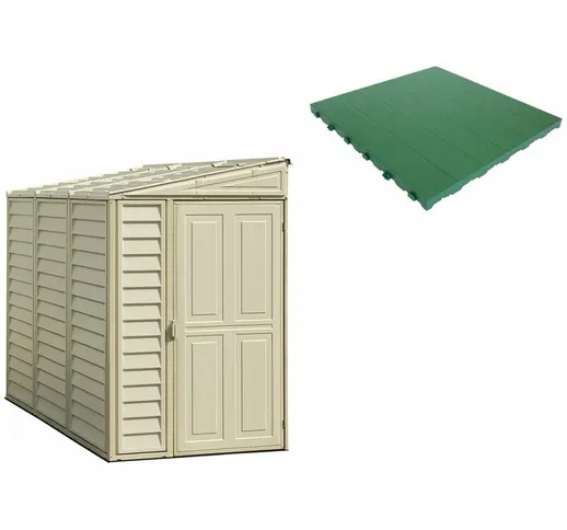 Pavimento per Casetta Box da Giardino 122x240x188 cm in Plastica Verde