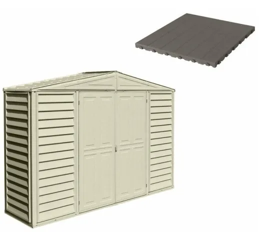Pavimento per Casetta Box da Giardino 320x81x233 cm in Plastica Grigio