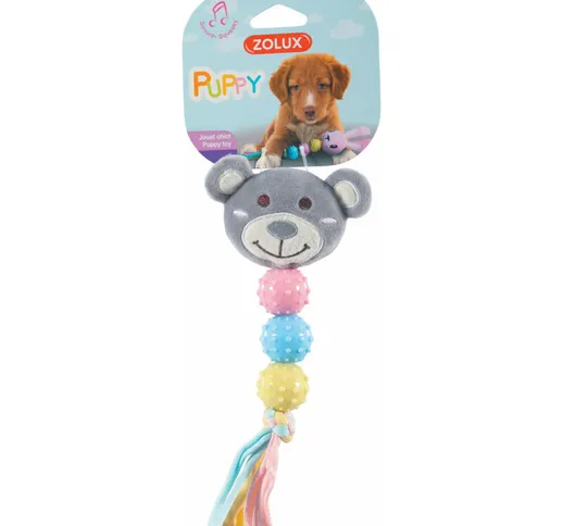Peluche giocattolo PUPPY XS Grigio sonaglio. 22 cm. per cuccioli.