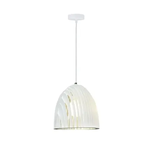 portalampada lampadario pendente traforato 250 mm 220-240 volt CE E27 IP20 bianco interno...