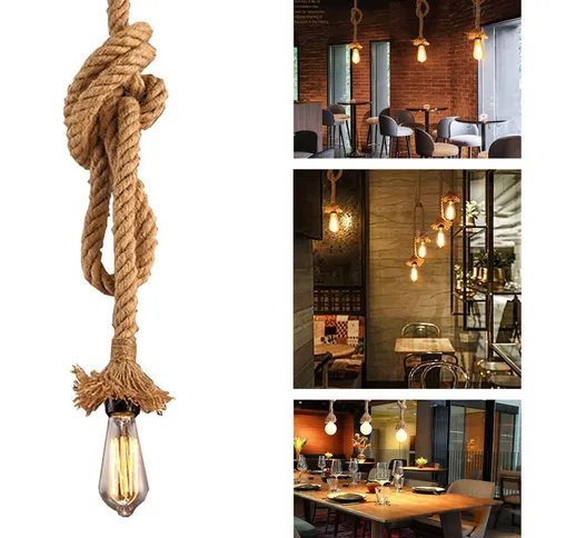 Bill Goff Inc. - Pendente corda E27 lampada sospensione vintage LED 20W luce ristorante ba...