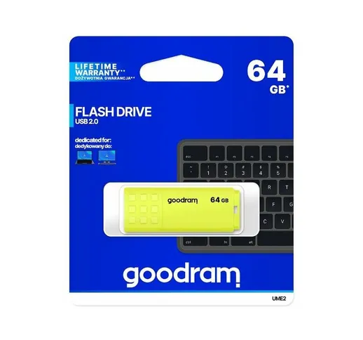 pendrive goodram ume2 usb 2.0 64gb giallo lif grume20640y0r1