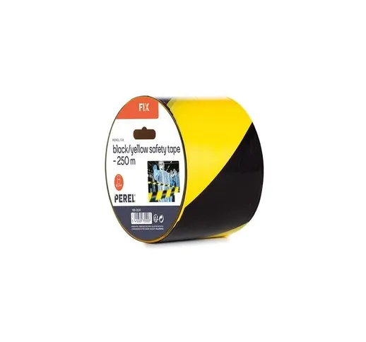 Black/yellow safety tape - 250 m - reel - 