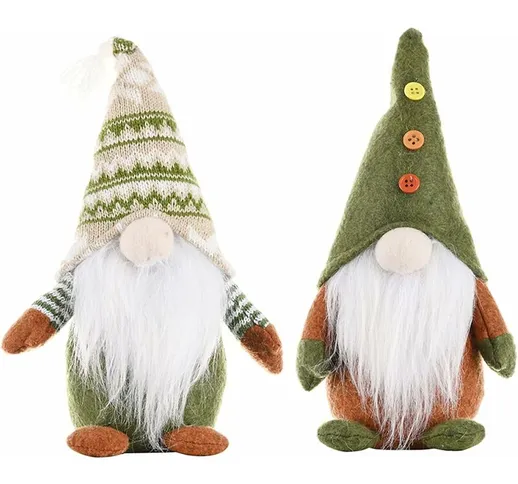 Pezzi Peluche di Natale Gnomi Svedesi Decorazioni Natalizie Ornamento di Peluche di Babbo...