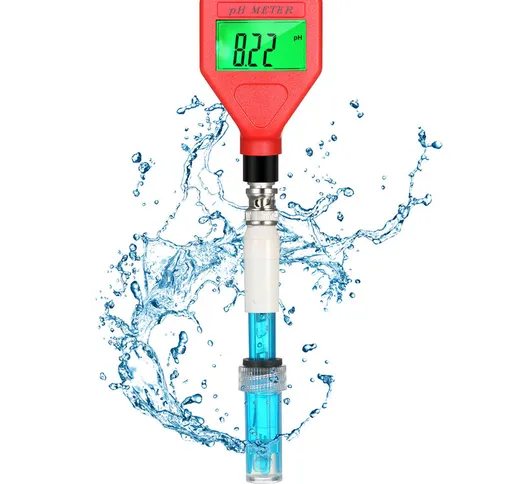 pHmetro 0-14 pH Intervallo di misurazione Tester della qualita dell'acqua Penna LCD da 1,5...