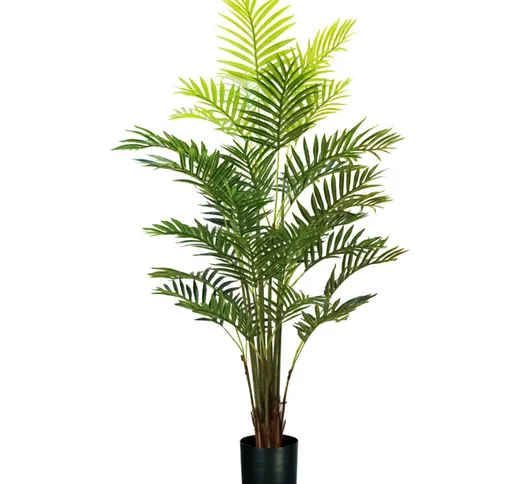 Pianta palma areca h. 160 cm 33 foglie completa di vaso con muschio - King Home