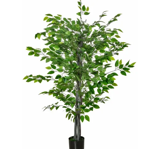 Giordanoshop - Pianta Artificiale di Ficus H135 cm con Vaso Verde